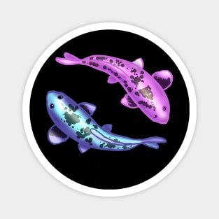 Pastel Pink And Baby Blue Koi Fish Magnet